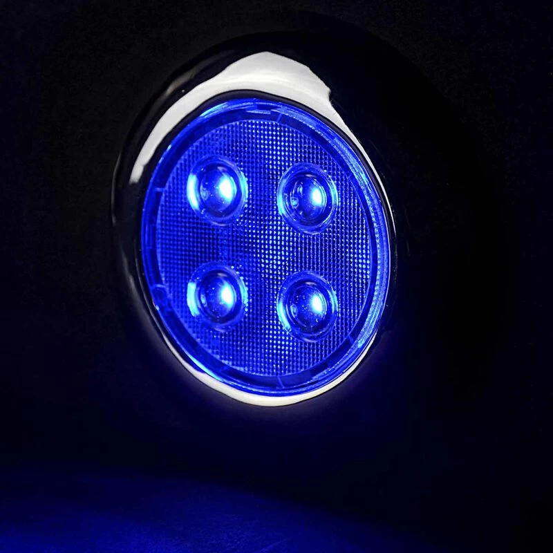 WEST MARINE Led Interior Boat Lights Stainless Steel Surface-Mount 3" LED Light, Blue 2 WEST MARINE Led Interior Boat Lights Stainless Steel Surface-Mount 3" LED Light, Blue - Image 2