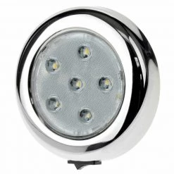 WEST MARINE Led Interior Boat Lights Stainless Steel Surface-Mount 4" LED Light With Switch, White