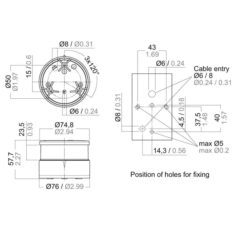 AQUA SIGNAL Navigation Lights Series 34 Mast Mount LED All-Round Red Navigation Light 3 AQUA SIGNAL Navigation Lights Series 34 Mast Mount LED All-Round Red Navigation Light - Image 3