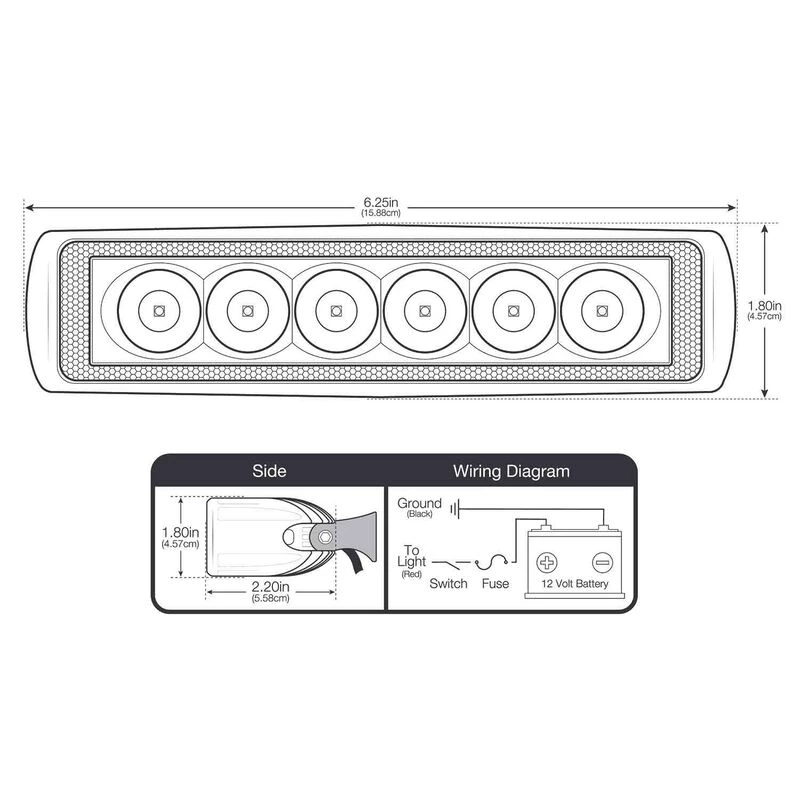 WEST MARINE Spreader Lights Six LED Aluminum Spreader/Docking Light With Stainless Steel Bracket, White 5 WEST MARINE Spreader Lights Six LED Aluminum Spreader/Docking Light With Stainless Steel Bracket, White - Image 5