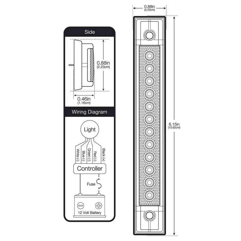 WEST MARINE Utility Lights 6" LED Utility Strip Light With Gasket, RGBW 9 WEST MARINE Utility Lights 6" LED Utility Strip Light With Gasket, RGBW - Image 9
