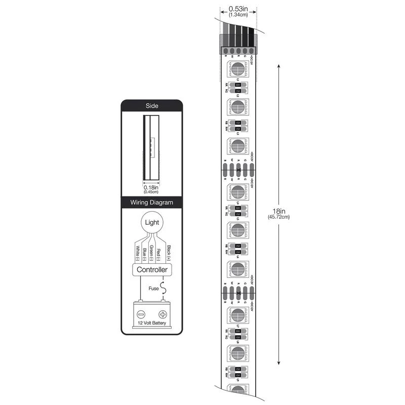 WEST MARINE Led Interior Boat Lights 18" LED Flexible Strip Light With Self Adhesive Backing, RGBW 9 WEST MARINE Led Interior Boat Lights 18" LED Flexible Strip Light With Self Adhesive Backing, RGBW - Image 9