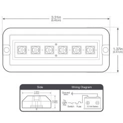 WEST MARINE Underwater Lights Rectangular Six LED Underwater Light, Green, 2-Pack -Lighting Sales Shop 18514133 4 1500