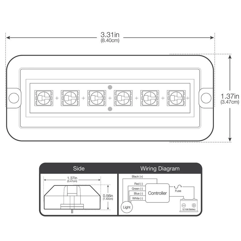 WEST MARINE Underwater Lights Rectangular Six LED Underwater Light, RGBW, 2-Pack 8 WEST MARINE Underwater Lights Rectangular Six LED Underwater Light, RGBW, 2-Pack - Image 8