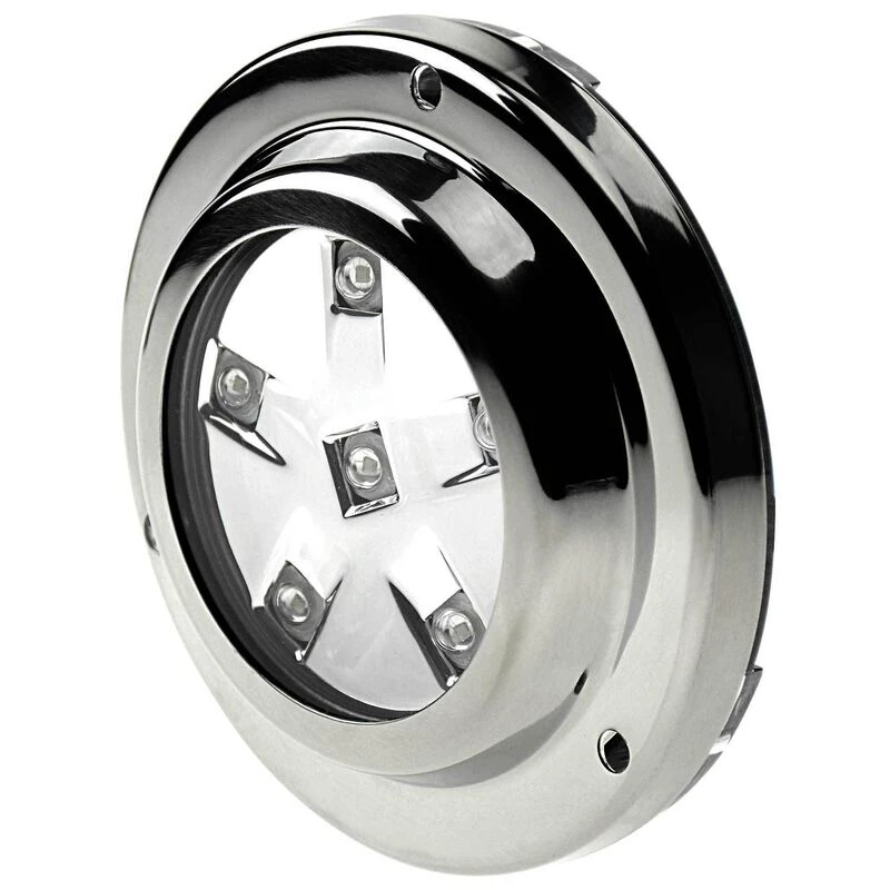 WEST MARINE Underwater Lights Round Six LED Underwater Light With Stainless Steel Bezel, White, 2-Pack 2 WEST MARINE Underwater Lights Round Six LED Underwater Light With Stainless Steel Bezel, White, 2-Pack - Image 2