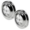 WEST MARINE Underwater Lights Round Six LED Underwater Light With Stainless Steel Bezel, RGBW, 2-Pack