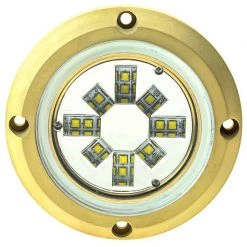 WEST MARINE Underwater Lights Round 12 LED Underwater Light With Bronze Housing, Blue/White