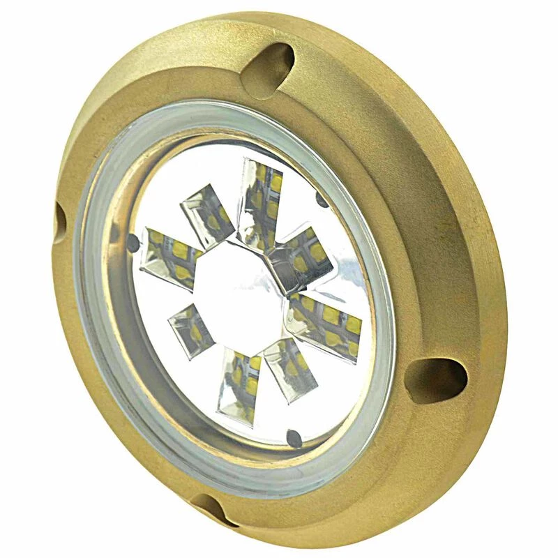 WEST MARINE Underwater Lights Round 12 LED Underwater Light With Bronze Housing, Blue/White 2 WEST MARINE Underwater Lights Round 12 LED Underwater Light With Bronze Housing, Blue/White - Image 2