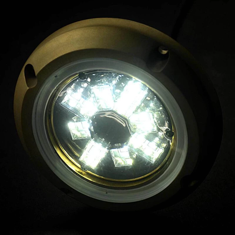 WEST MARINE Underwater Lights Round 12 LED Underwater Light With Bronze Housing, Blue/White 3 WEST MARINE Underwater Lights Round 12 LED Underwater Light With Bronze Housing, Blue/White - Image 3