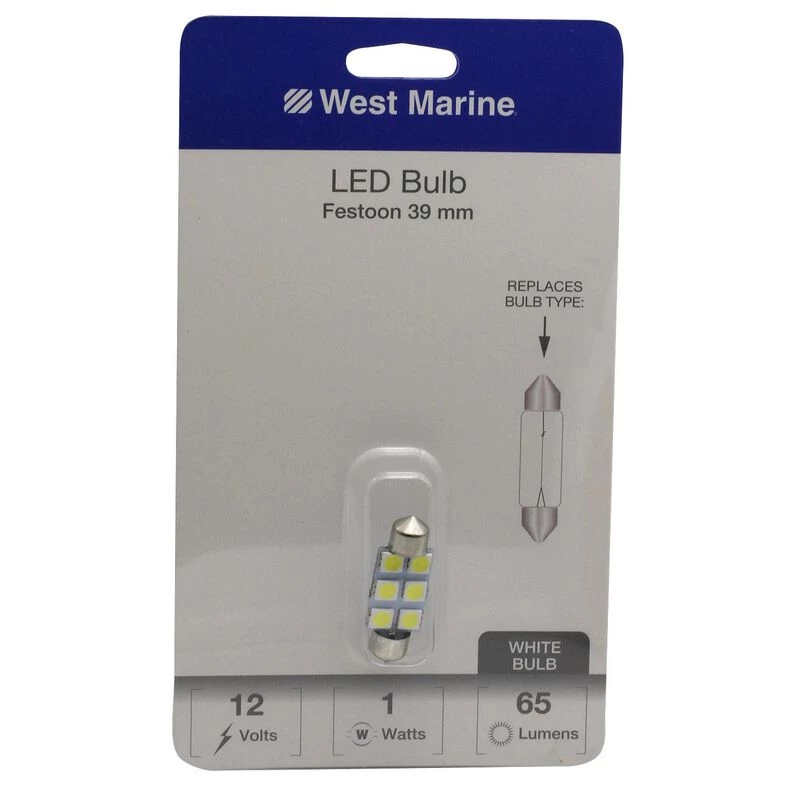 WEST MARINE Replacement Bulbs Festoon 39mm LED Bulb 1 WEST MARINE Replacement Bulbs Festoon 39mm LED Bulb