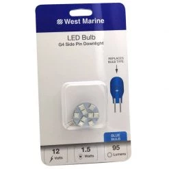 WEST MARINE Replacement Bulbs G4 Side Pin Downlight LED Bulb, Blue