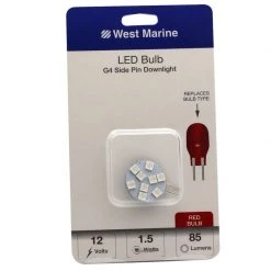 WEST MARINE Replacement Bulbs G4 Side Pin Downlight LED Disk, Red