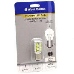 WEST MARINE Replacement Bulbs Double Contact Index Bayonet BA15D-1142 LED Premium Bulb