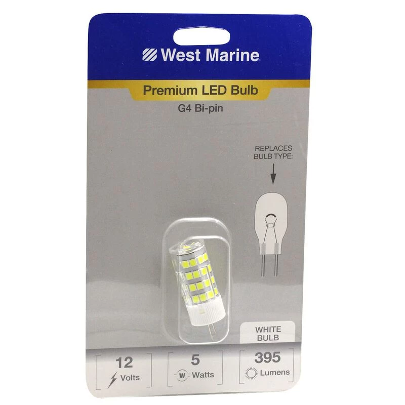 WEST MARINE Replacement Bulbs G4 Bi-Pin LED Premium High Output Bulb 1 WEST MARINE Replacement Bulbs G4 Bi-Pin LED Premium High Output Bulb