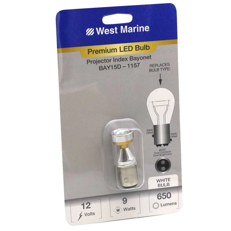 WEST MARINE Replacement Bulbs Double Contact Index Bayonet BAY15D-1157 High Output LED Bulb 1 WEST MARINE Replacement Bulbs Double Contact Index Bayonet BAY15D-1157 High Output LED Bulb