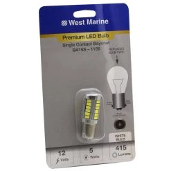 WEST MARINE Replacement Bulbs Single Contact Bayonet BA15S-1156 LED Premium Bulb
