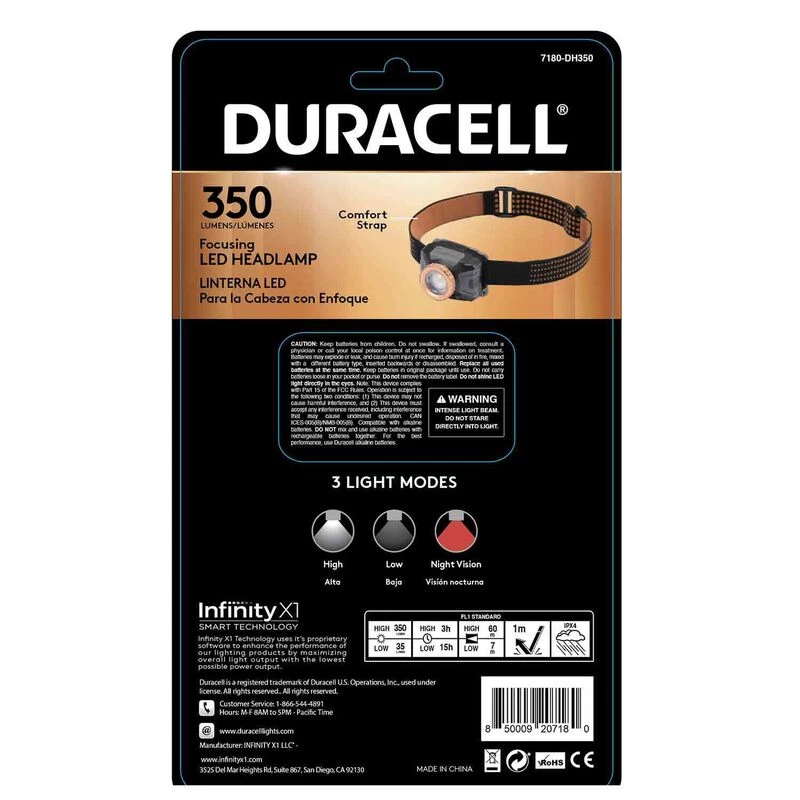 DURACELL Headlamps LED Headlamp, 350 Lumens 2 DURACELL Headlamps LED Headlamp, 350 Lumens - Image 2