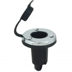 PERKO Pole Light Bases Plug-In Type Base, 0° Base, 2 Contacts, Accepts CAM Collar, Round