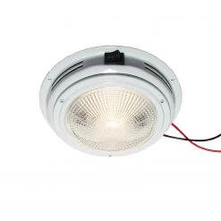 WEST MARINE Incandescent Lights 5 1/2" Dome Light, White Aluminum, Clear Bulbs